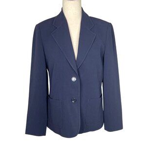 VINTAGE TALBOTS Career Blazer Two Button Navy Sz 4 EUC